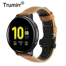 Итальянский ремешок для часов из натуральной кожи для samsung Galaxy Watch Active/Active 2 40 мм 44 мм быстросъемный ремешок с застежкой-бабочкой