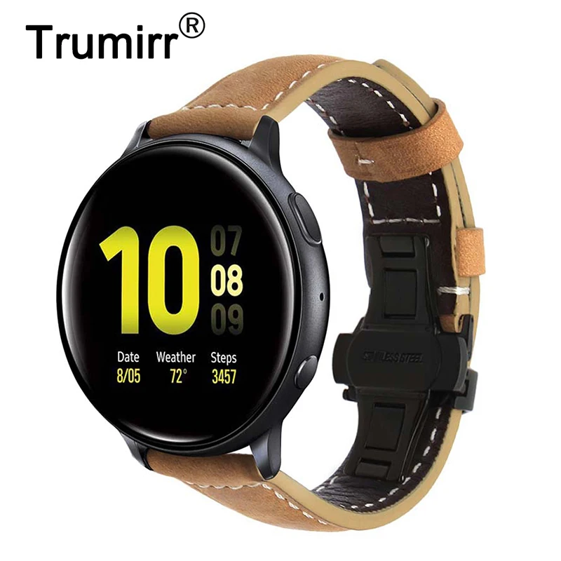 Итальянский ремешок для часов из натуральной кожи Samsung Galaxy Watch Active / 2 40 мм 44