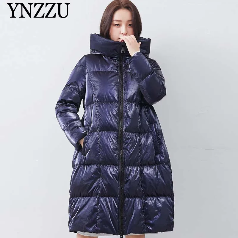

Casual Women Hooded Down jacket Winter 2020 New Loose Zipper Female Warm Long Coat Elegant Thick Long sleeve Outwear YNZZU 9O132