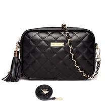 Женские сумки-мессенджеры с кисточками; маленькие Сумки из искусственной кожи; сумки через плечо с бриллиантовым узором; дизайнерские женские сумки на плечо; Сумочка для телефона; Цвет Черный