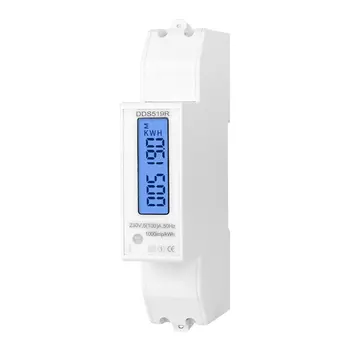 

Single Phase Watt Meter,digital Power Meter,with RS485 Modbus, 230V/100A Watt Meter DDS519R Plastic+metal Energy Meter ACEHE