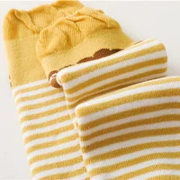 Baby Leg Warmers for Girls Cartoon Cotton Socks Children Striped Hose Crawling Knee Pads Knitted Leggings Winter Soft Sock 4