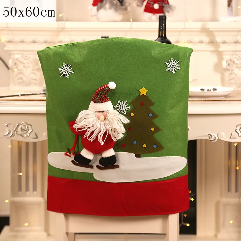 Рождественский обеденный стол, украшение для ресторана, чехол на стул, новогодний декор, товары, чехлы на спинку стула, рождественские украшения для дома - Цвет: style4