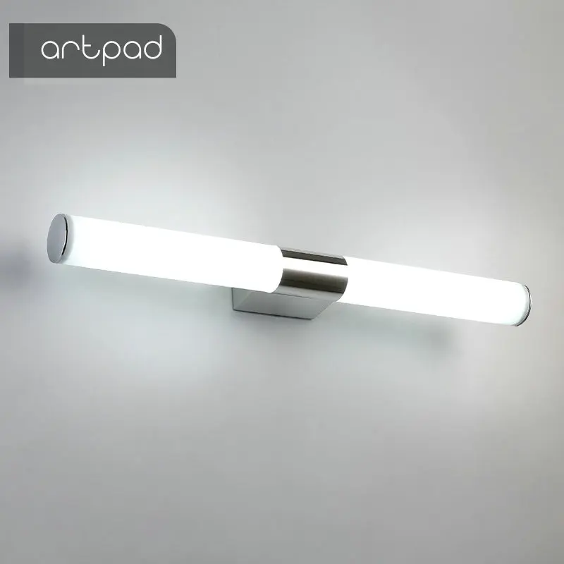 Artpad из нержавеющей стали водонепроницаемые светодиодные настенные макияж зеркало ванная комната настенный светильник, 25-100 см на стену для ванны освещение AC 85-265V