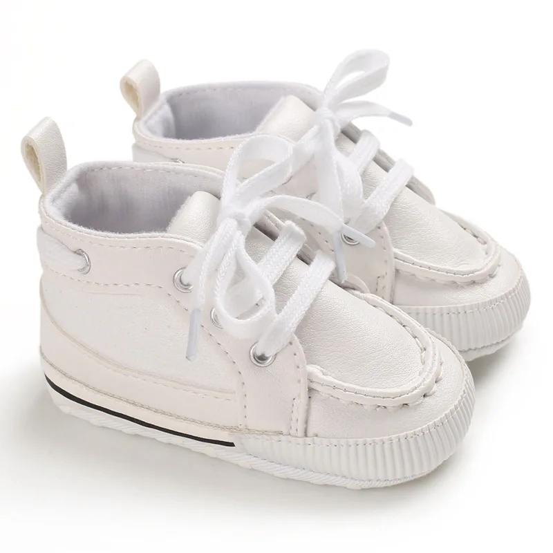 Лидер продаж; Новинка; кожаная мягкая детская обувь для новорожденных девочек и мальчиков; кроссовки; нескользящая повседневная обувь; 0-18 месяцев - Цвет: Whit Lace