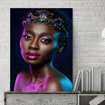 

Modern Model Makeup Afican Woman Canvas Wall Art Paintings Decorative Fashion Figure Posters Prints for Living Room Home Decor