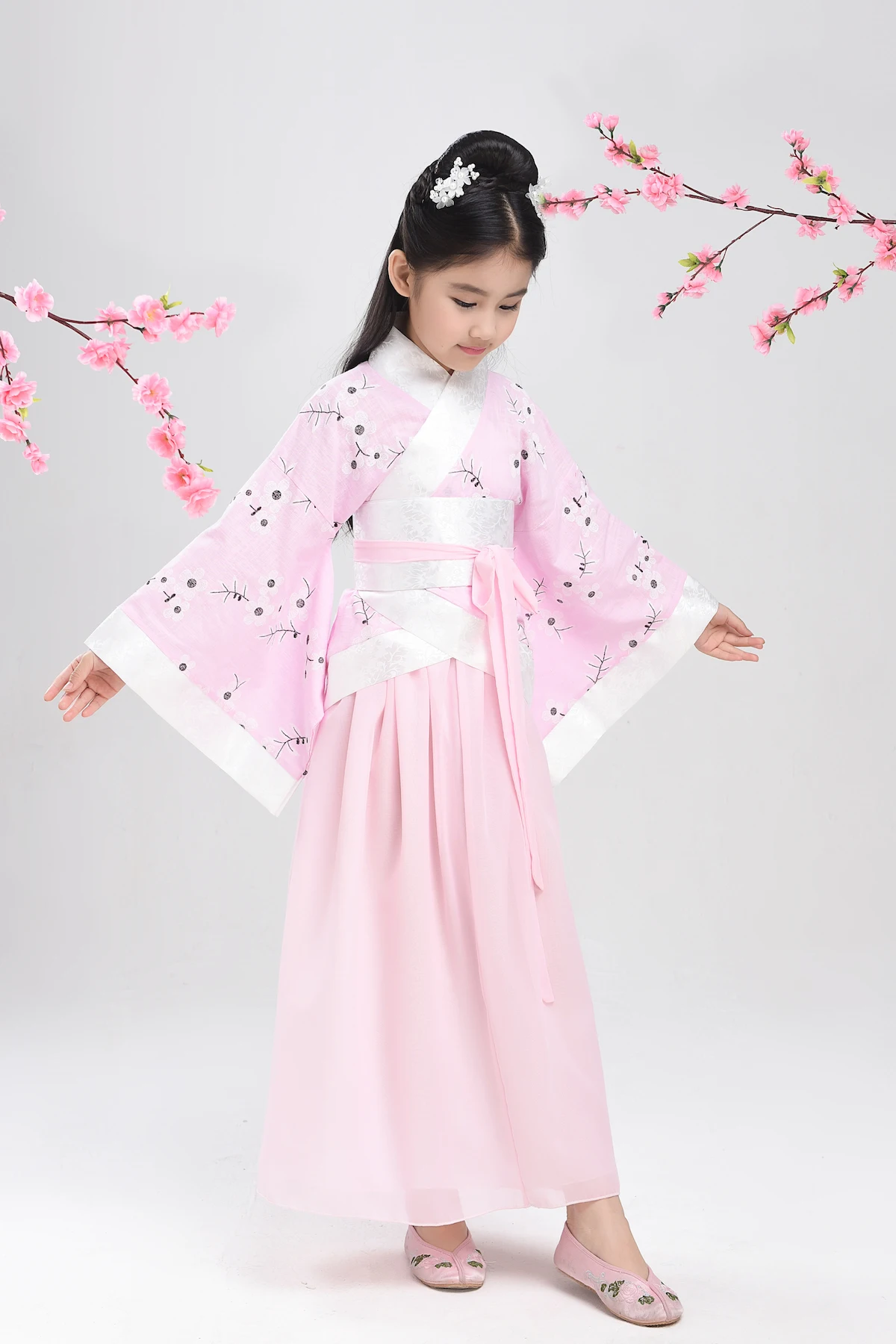 Детский древний костюм; платье принцессы для маленьких Феи; костюм Guzheng; одежда в китайском стиле; детская одежда династии Тан для девочек