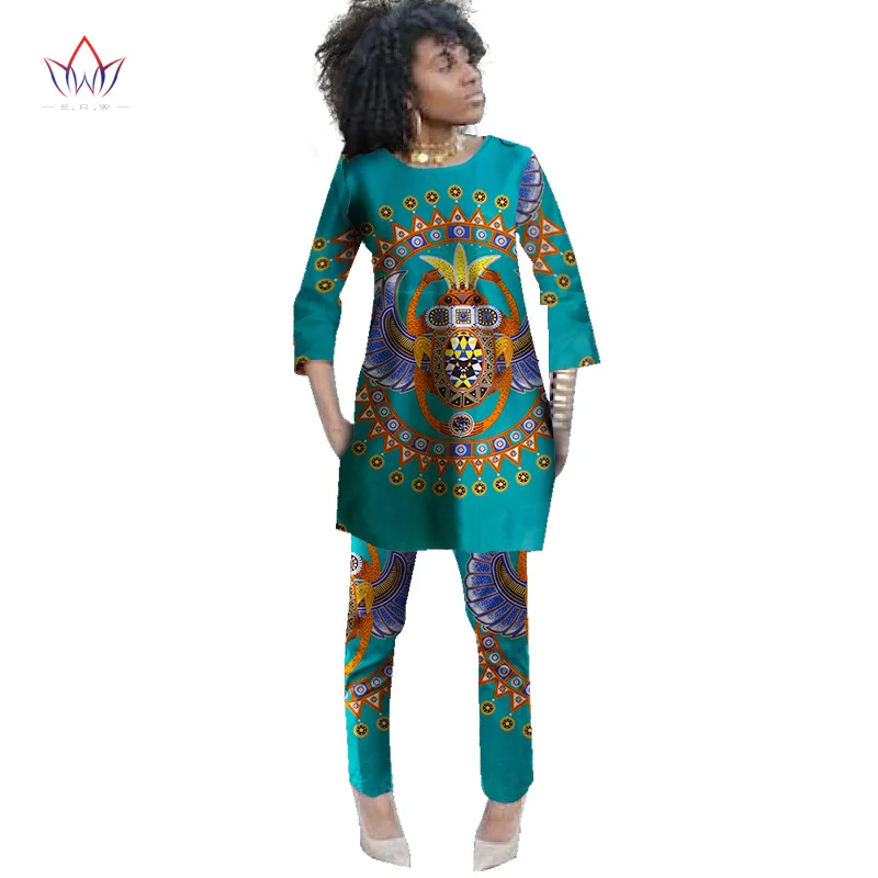  african clothes dashiki Wax Top and Pants Women Suits Two Pieces Set Africa Clothing o-neck Plus Si