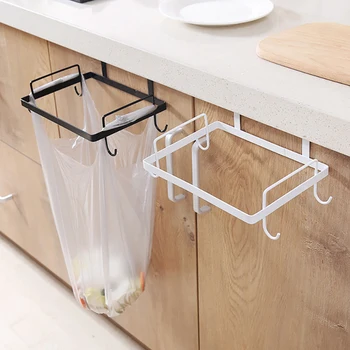 

Kitchen creative garbage bag hanger simple hanging garbage bag holder household cabinet rag garbage bag hook Trash bin