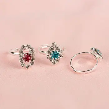 

Cartoon Shiny Rhinestone Ring Children Kids Girls Rings Party Gifts Dress Up Action Figures Toy