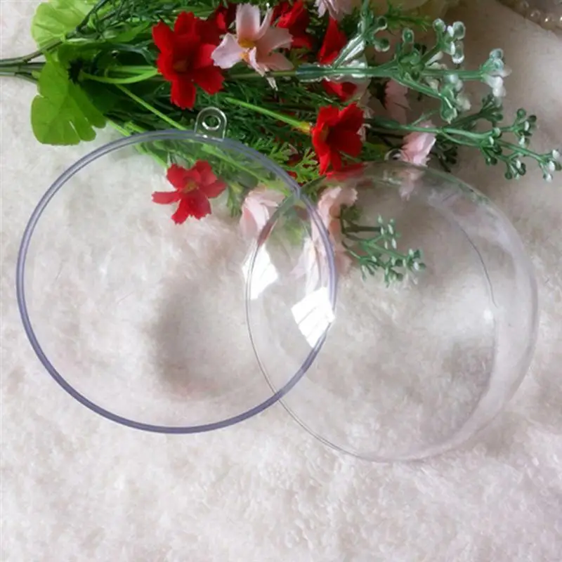 20 шт пластиковые прозрачные Рождественские шары DIY для детей DIY вечерние принадлежности Рождественские Елочные подвесные шары украшения наборы 8 см