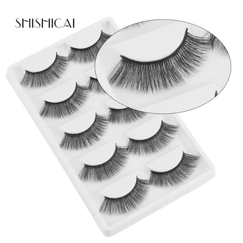 

5 Boxes/Lot Natural False Eyelashes Fake Lashes Long Makeup 3d Mink Lashes Extension Eyelash Mink Eyelashes For Beauty
