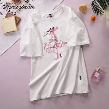 

Hirsionsan Harajuku Cartoon Basic Women Shirts Summer Lazy Short-sleeve Casual Oversized Cool Letter Printed T Shirt Tops Tees