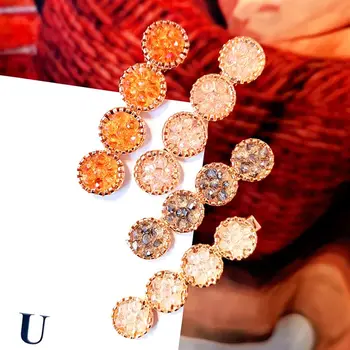 

1pcs Fashion Korea Crystal Rhinestones Hair Clips Girls Hairpins Geometric Round Hairgrip Women Headwear Women Hair Accessories