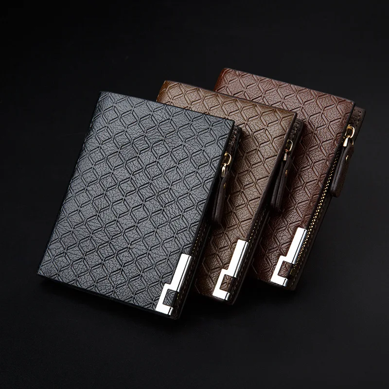 

Pidengbao New Style Embossed Short MEN'S Wallet Fashion Multi-functional Zipper Korean-style Wallet Students Tide