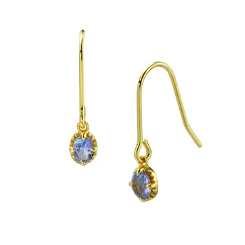 

Lii Ji 925 Sterling Silver Natural Tanzanite Earring Gemstone for Women Birthstone Engagement Wedding Valentines Jewelry