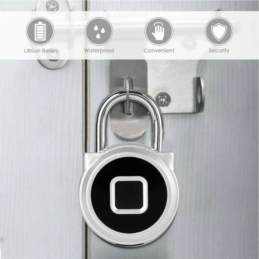 

Waterproof Fingerprint Lock Anti-Thef Smart Keyless Padlock for Wardrobe Cabinet Box