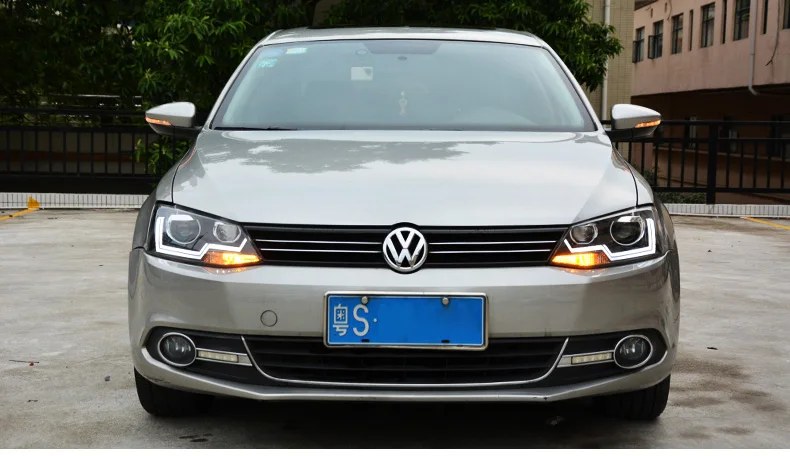 Hireno автомобильный стиль светодиодный фары для VW Jetta 2011- для Jetta Головной фонарь светодиодный объектив двойной луч H7 HID Xenon bi xenon объектив