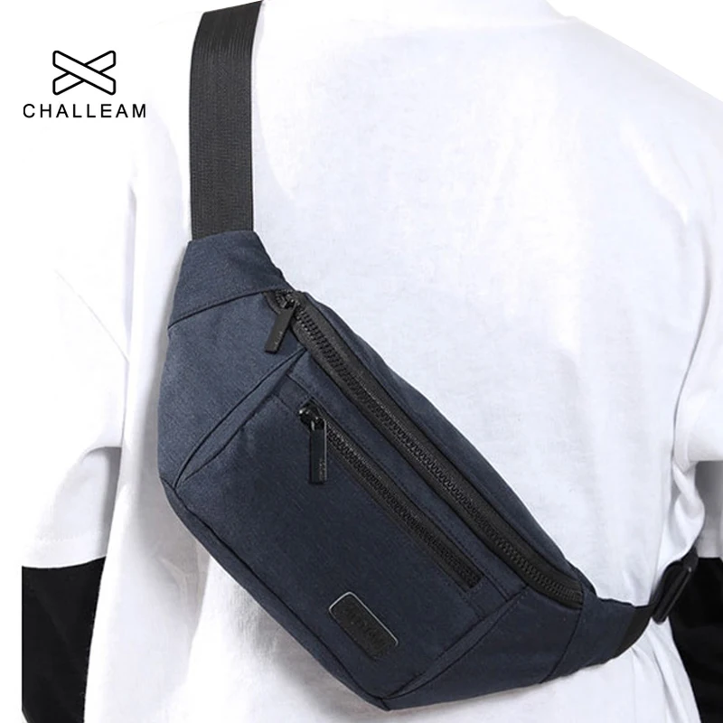 Belt-Bag Fanny-Pack Phone-Pouch Waterproof G103 Wear-Resistant Canvas Black Large-Capacity