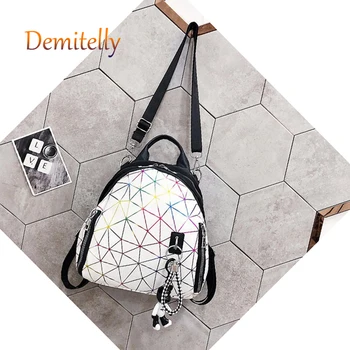 

Women's Colorful Mini Backpack Beautiful Pattern Doll Ornament Earphone Hole Backpack Luxury Design Female Backpack Travel Bag