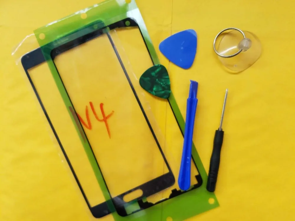 Замена ЖК-сенсорного экрана Переднее стекло Внешний объектив для Samsung Note4 N9100 N910F +