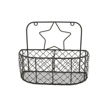 

Wall Mounted Chicken Wire Storage Basket Country Hanging Wire Bin Organizer for Kitchen, Pantry, Closets, Bedroom and Bathroom