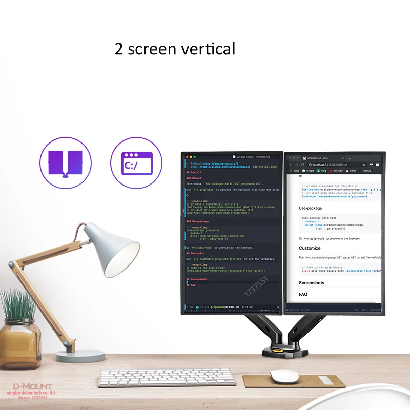 Nb F160 1"-27" полный motion air пресс для двух мониторов настольная подставка двойные рычаги 360 Поворот USB3.0 отображение на экране компьютера держатель большой база
