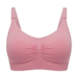 Premium Plus Size Seamless Nursing Bra - Breathable and Supportive Maternity Lingerie - L (Peach)