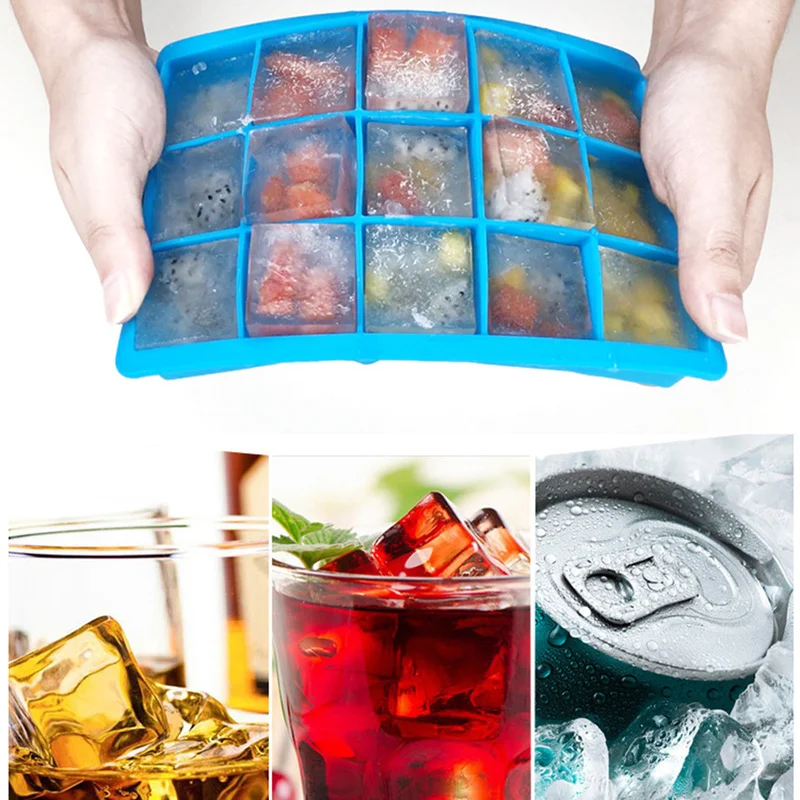 

24 Grids Eco-Friendly Silicone Mold Ice Cube Tray with Lid Small Fruits Ice Cubes Maker Making Sweet Ice Cream Popsicle Molds