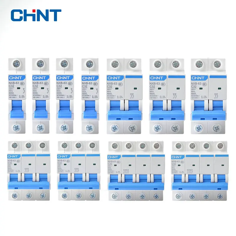 CHINT Mini Circuit Breaker NXB63 DZ47 1p 2p 3p 4p 1A 63A House MCB