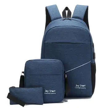 

3PCS Unisex Shoulder Bag Backpack Laptop Daypack Nylon Travel Bookbag Teenagers Girls Schoolbag 35EF