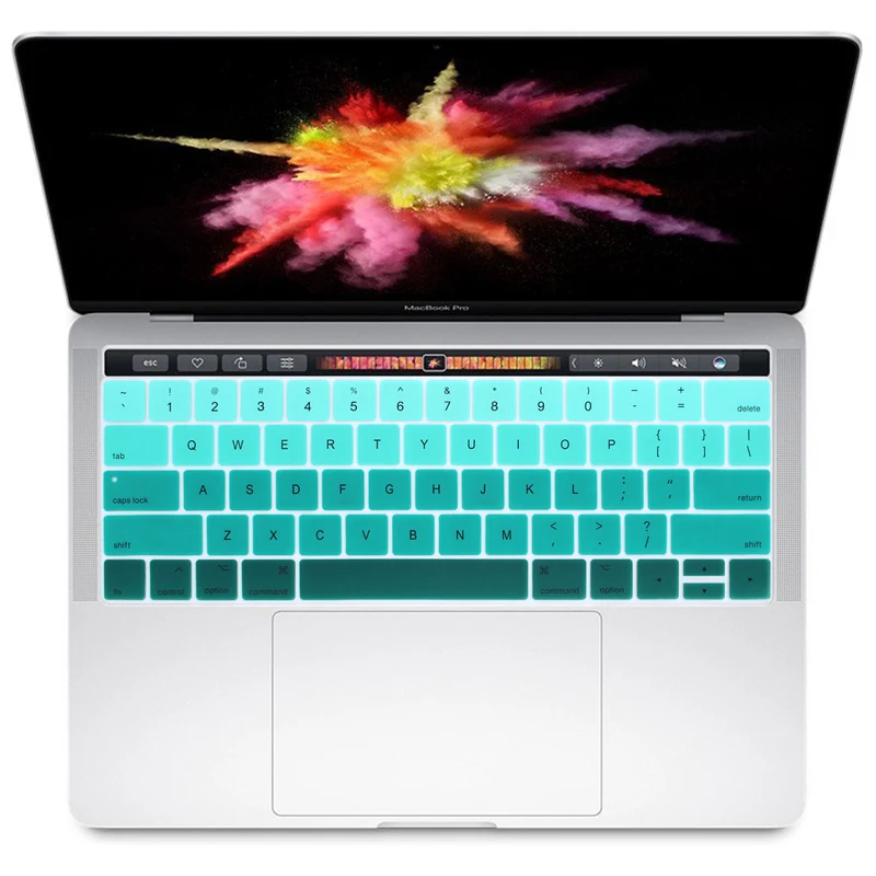HRH Радужный силиконовый чехол для клавиатуры США защита кожи Macbook Pro 13 &quotA1706 A1989 и
