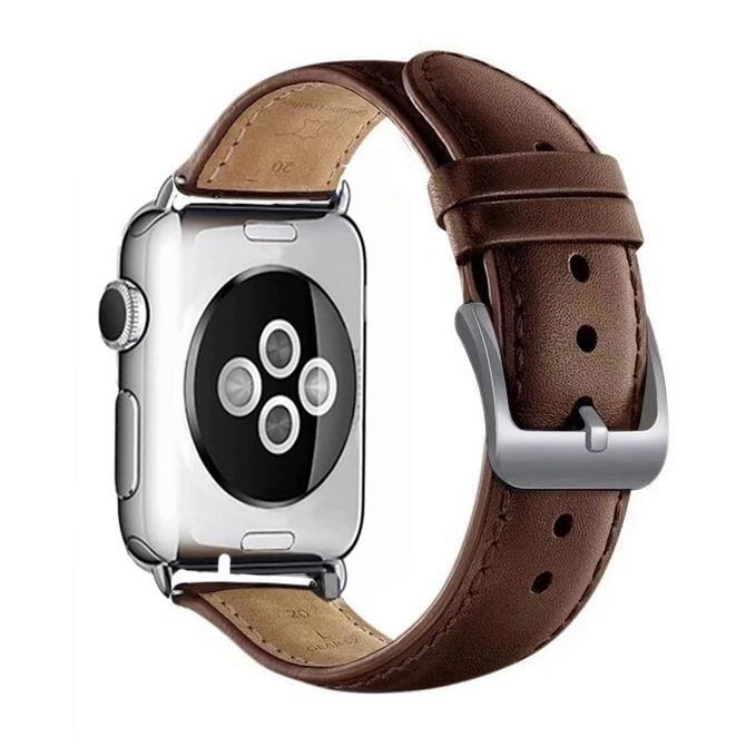 Производитель кожаных петель для iwatch 5 4 3 2 1 ремешок для Apple Watch 38 мм 42 мм 40 мм 44 мм цветочный дизайн - Цвет ремешка: brown