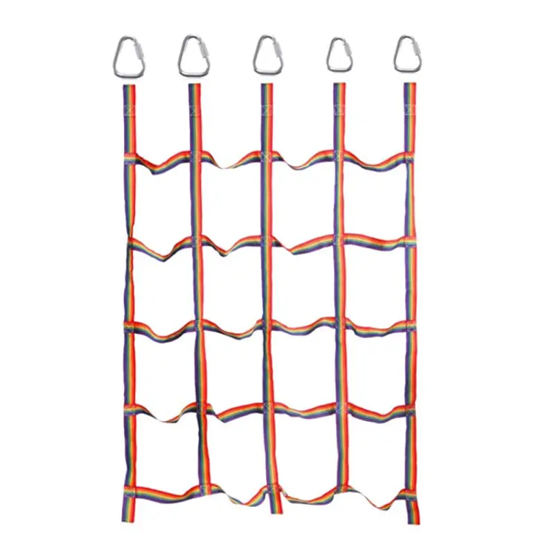 Сетка для скалолазания на открытом воздухе детская Радужная лента сетка для физической подготовки развлечения - Цвет: rainbow color