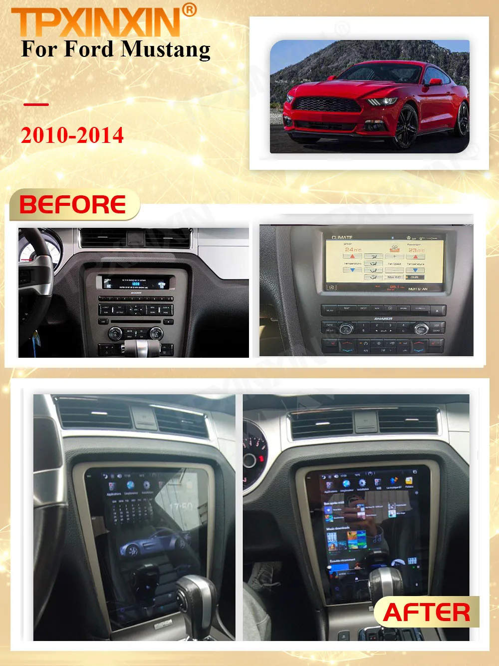 

128G Carplay Android 9 Tesla мультимедийная стереосистема для Ford Mustang 2010 2011 2012 2013 2014 GPS радио приемник плеер IPS головное устройство