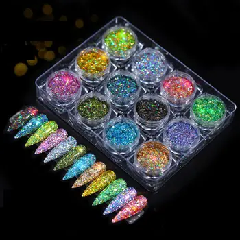 

12 Shiny Colors Diamond Sequins Mica Powder Resin Pigment Iridescent Glitters Kit Resin Jewelry Making Nail Art Craft