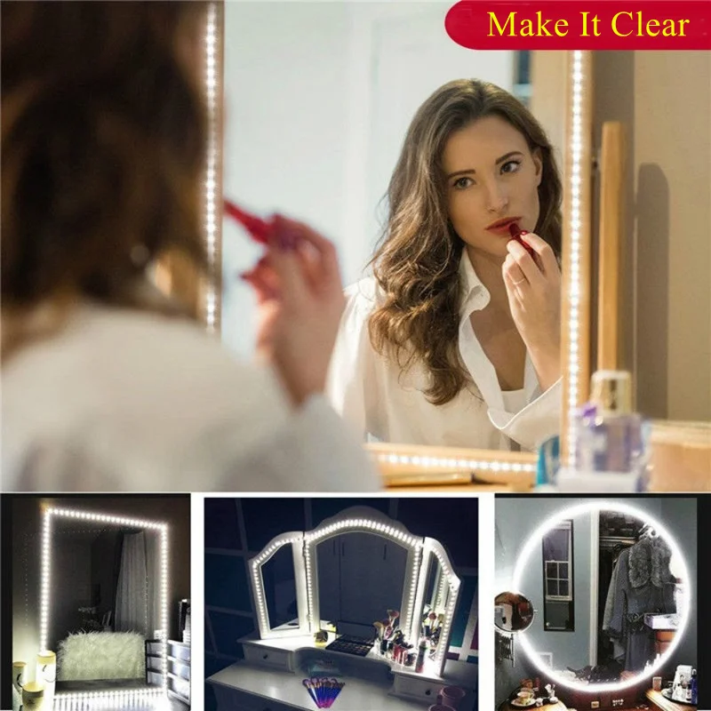 

USB led light strip Dimmable LED Vanity Makeup Light for Mirror Stick on lights Touch Switch USB Cosmetic Wall Lamps