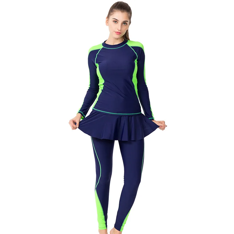 

Trisass Industry Racing Sports Swimsuit Women's Plus-sized Long Sleeve Belly Covering Split Skirt-Trousers L-6xl