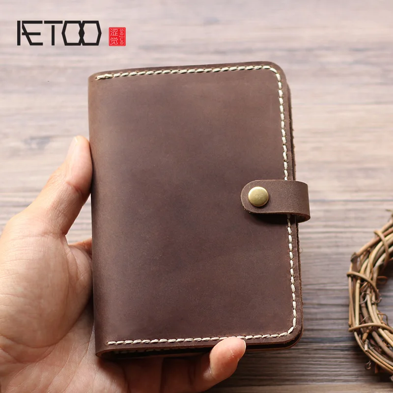 

AETOO Mad Horseleather Multi-Function Passport Clip, Leather Cover, Cow Leather Vintage Card Bag