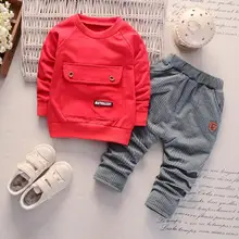 Комплект одежды для маленьких мальчиков; коллекция года; теплая одежда; костюмы из топа с капюшоном и штанов; хлопковая одежда для малышей; От 2 до 5 лет