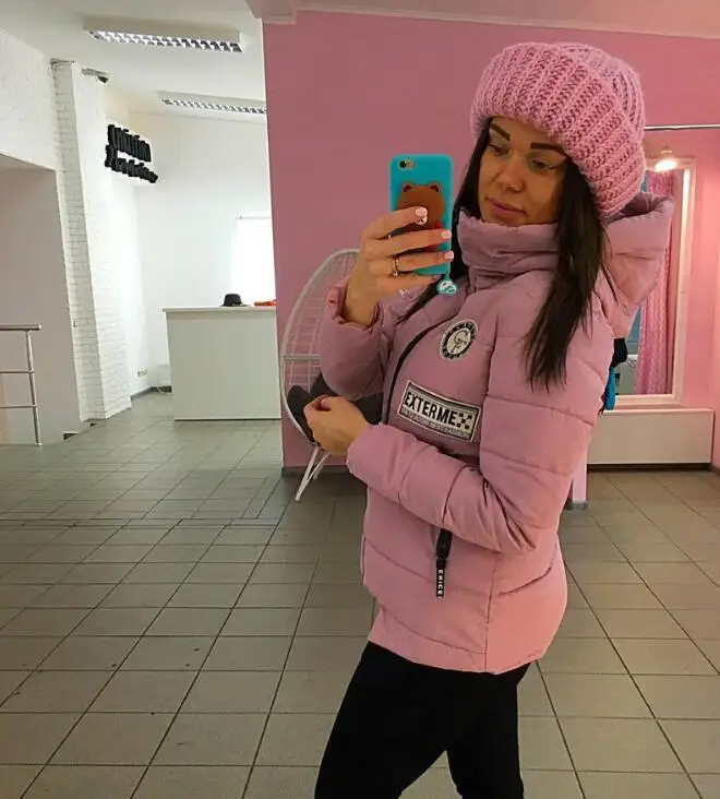 

2018 Short Hooded Candy-Colored Versatile Coat Cotton Supply of Goods AliExpress