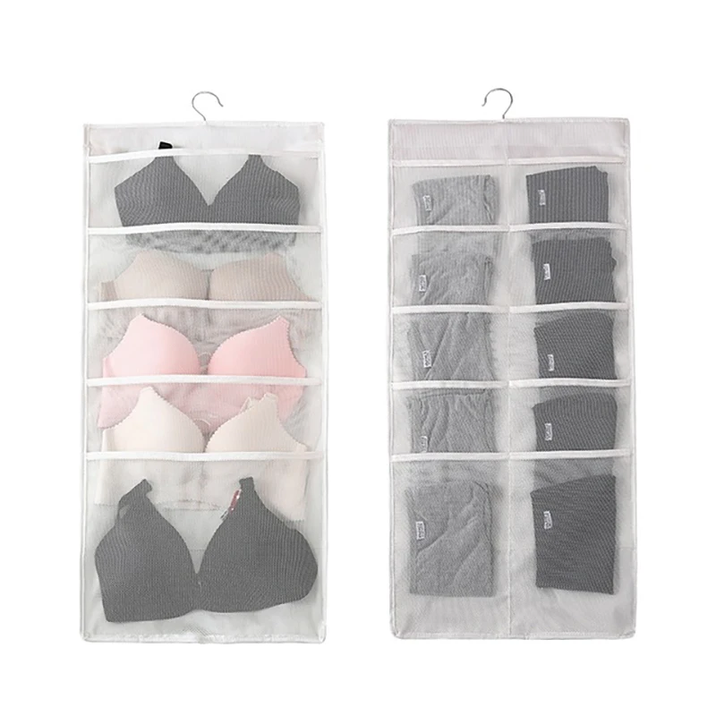 

3/6/15/30 Pockets Storage Hanging Bag Wall-mounted Organizer Double-sided Underwear Socks Bra Wardrobe Bags Door Hanger Pouch