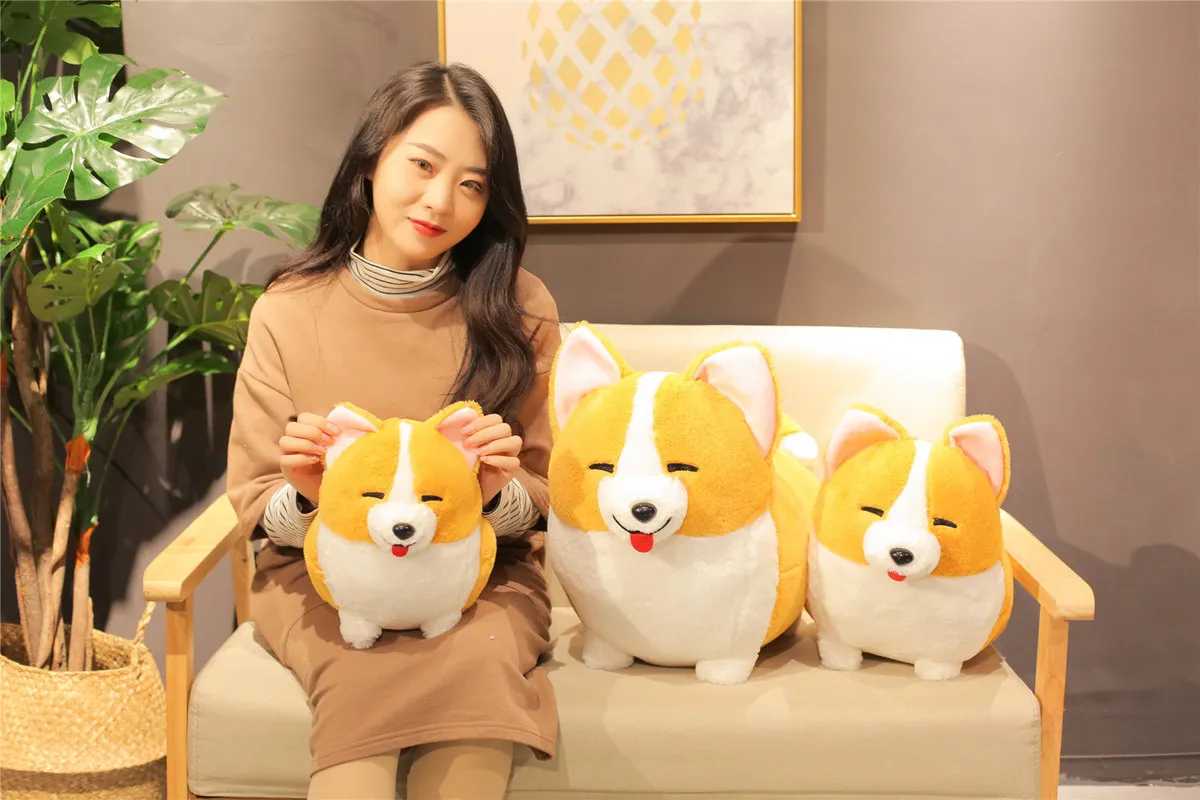 Cute Corgi Dog Plush Toys Doll Kawaii Puppy Dog Soft Stuffed Animal Cartoon Pillow Toy Gift for Kids Baby Children Home Decor