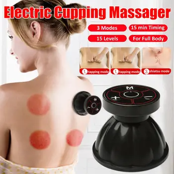 

Electric Pulse Cupping Cans Guasha Suction Massager Negative Pressure Meridian Fat Burning Slim Heating Therapy Physiotherapy
