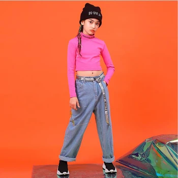

Kids Hip Hop Dancewear Costumes Outfits Girls Cropped Sweatshirt Shirt Top Jogger Pants Jazz Ballroom Dancing Streetwear Clothes