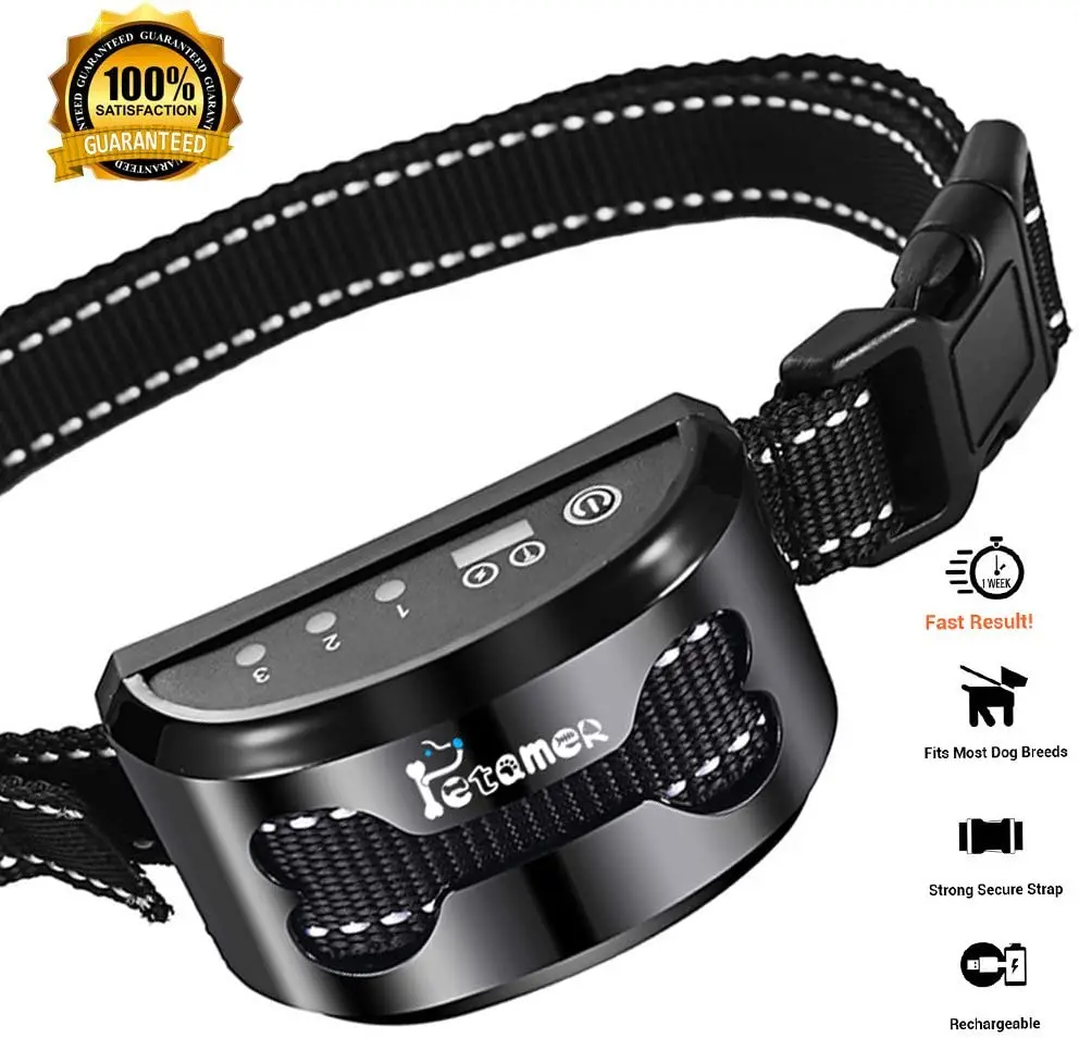PetamerBarkCollarShockUltrasonicSoundTrainingToolAntiBarkDog