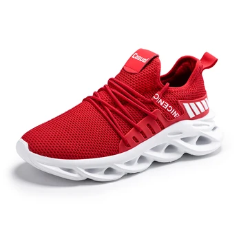 

Hot new wave shoes men's running shoes Mesh breathable sports shoes 2019 Blade high elastic massage sole big size 47 QD-K888