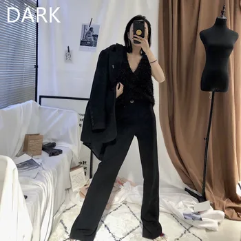 

Super Fire Long Leg Tips Wild Straight Wide Leg Pants Spring Women's Pants