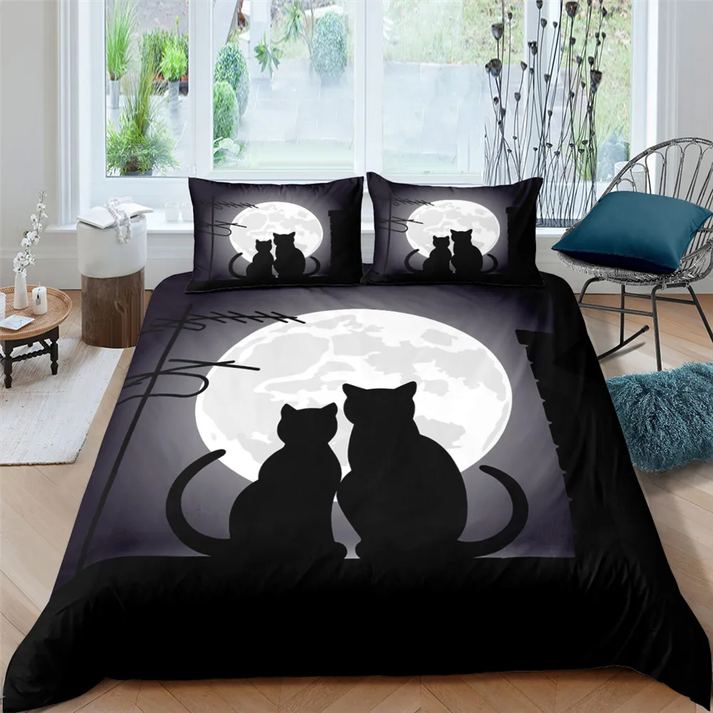 

Home Textiles Luxury 3D Cartoon Cat Print 2/3Pcs Comfortable Duvet Cover PillowCase Bedding Set Queen and King EU/US/AU Size