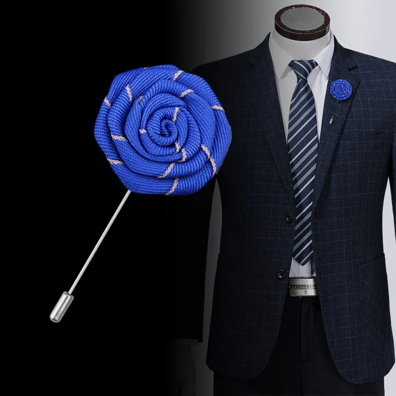 Lapel Pin Men Flower Handmade Brooch Lapel Pins Collar Pins Suit